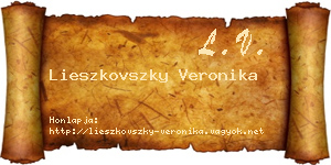 Lieszkovszky Veronika névjegykártya